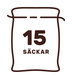 15 säckar