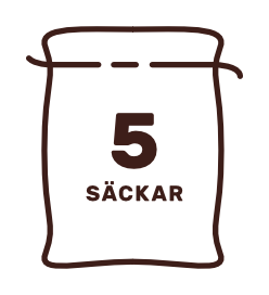 5 säckar